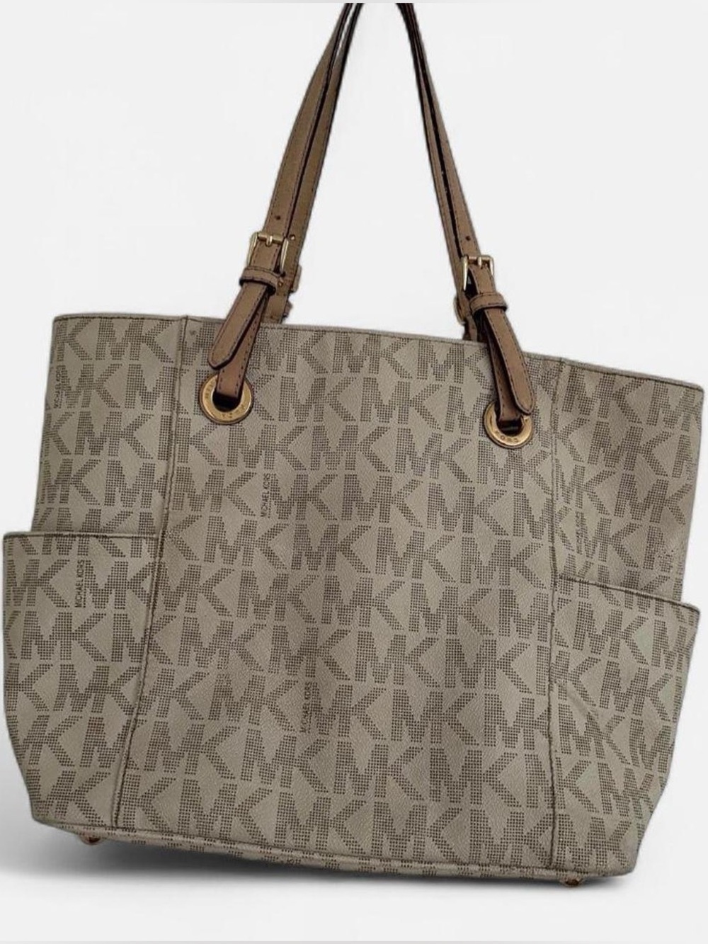 Michael Kors Jet Set Beige Logo Tote Bag- Large